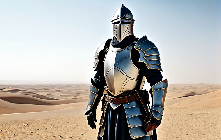 The Stalwart Tank**
A fully armored knight, clad in intricately detailed steel plate armor (appropriate attire), stands defiantly on the front lines. A desert landscape (similar to those found in some Arab countries) stretches behind him. His shield is raised, deflecting an unseen blow. Perfect anatomy, correct proportions, well-formed hands. Safe for work. Professional fantasy illustration. High quality. Modest armor design.
**
